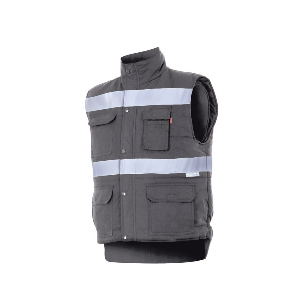 Chaleco de trabajo cintas reflectantes Velilla 205904 Gris