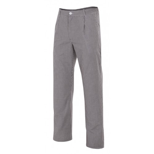 Pantalón de cocina a cuadros Velilla 351 Negro