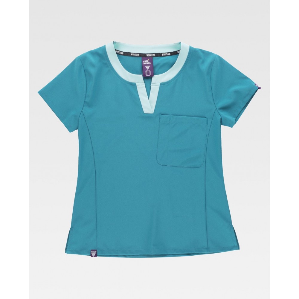 Casaca de limpieza Workteam B6953 Turquesa-Turquesa Claro