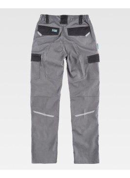 Pantalón de trabajo elástico con refuerzo en culera gris-negro