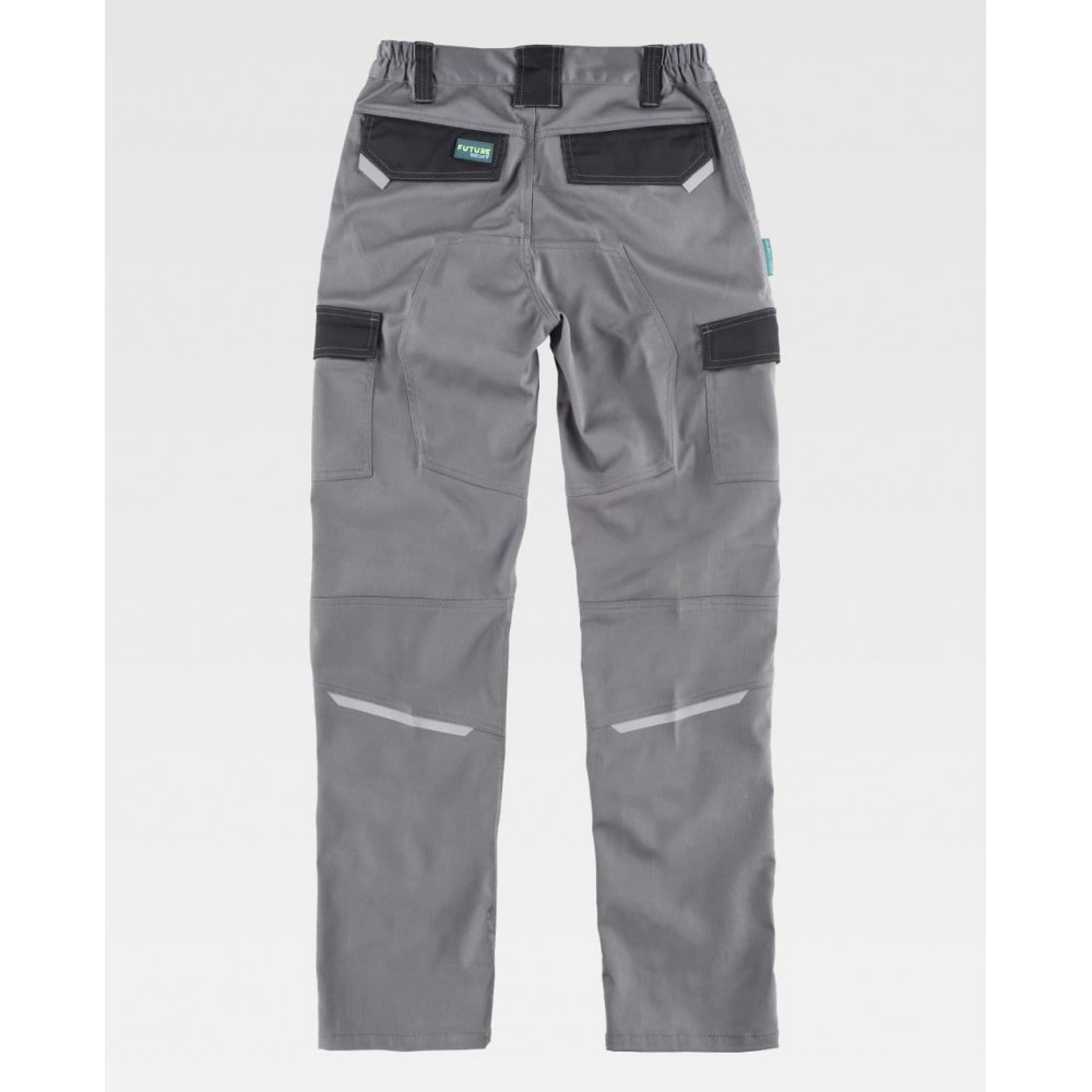 Pantalón de trabajo elástico con refuerzo en culera gris-negro