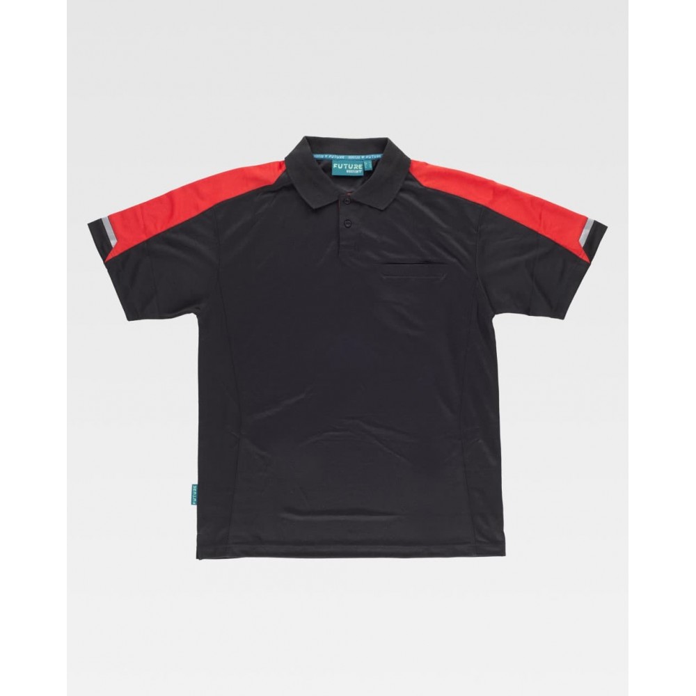 Polo M/C Workteam WF2850 Negro/Rojo