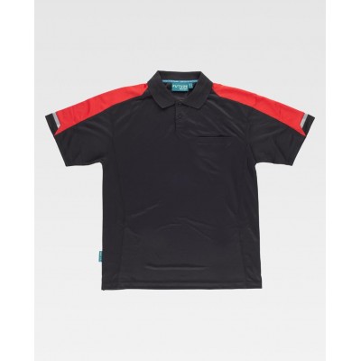 Polo M/C Workteam WF2850 Negro/Rojo
