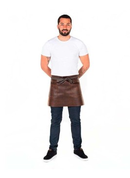 Delantal de camarero corto de cuero 148800 Chocolate