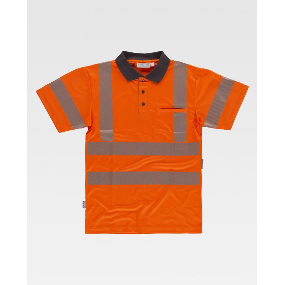 Polo alta visibilidad rejilla axila Workteam C3882