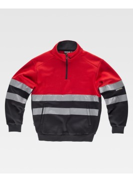 Sudadera alta visivilidad Workteam C9033 Rojo-Negro