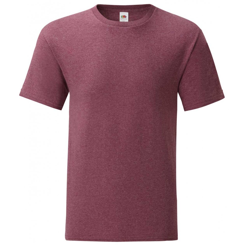 Camiseta de trabajo Fruit of the loom 61430 Granate jaspeado vintage