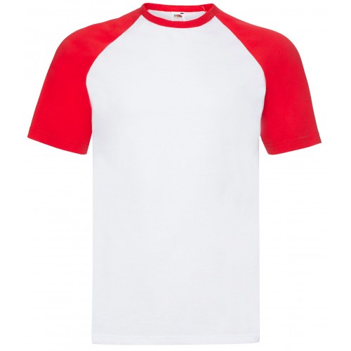 Camiseta de trabajo deportiva Fruit Of The Loom 61026 blanca-roja
