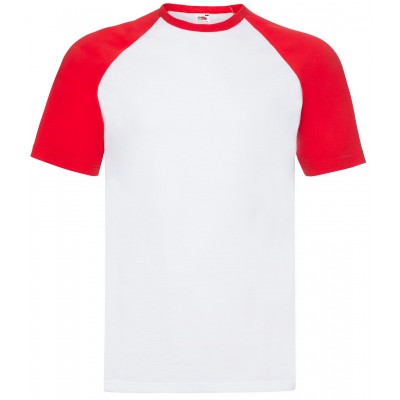Camiseta de trabajo deportiva Fruit Of The Loom 61026 blanca-roja