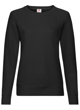 Sudadera de trabajo de mujer básica de felpa ligera negra
