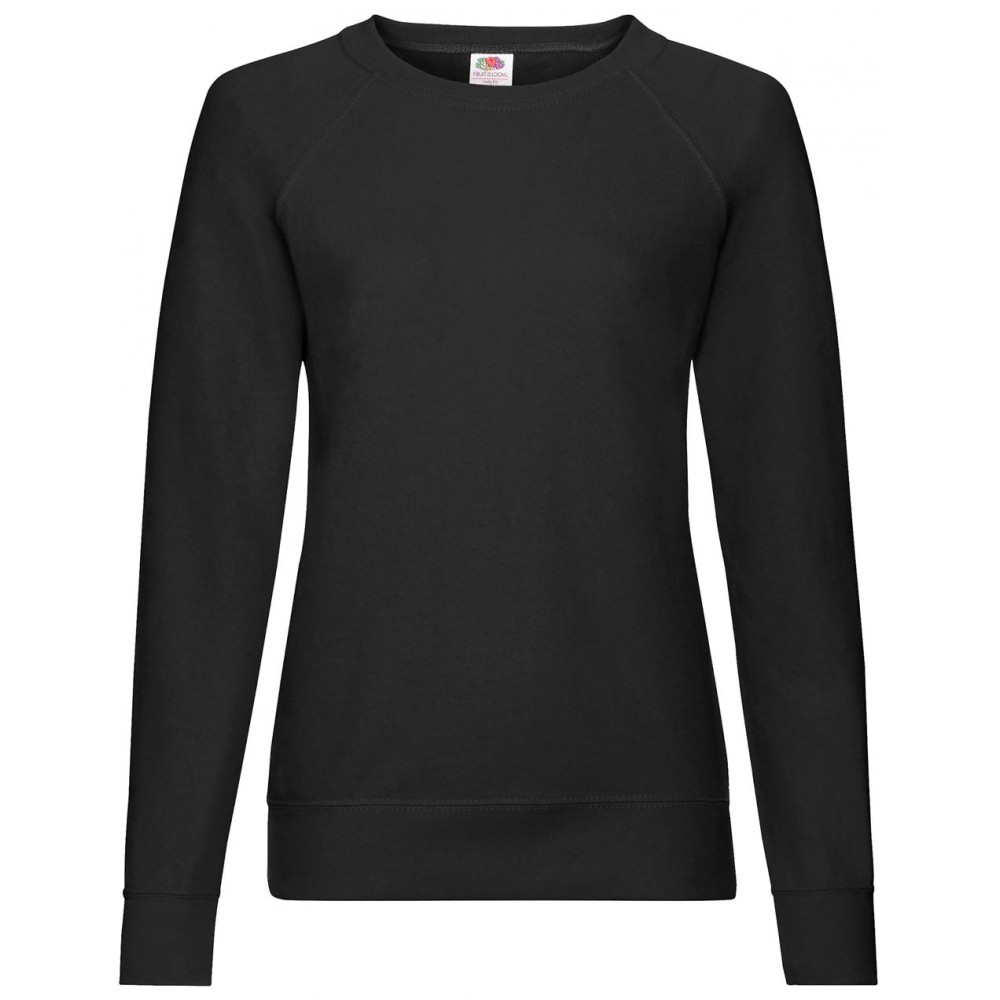 Sudadera de trabajo de mujer básica de felpa ligera negra