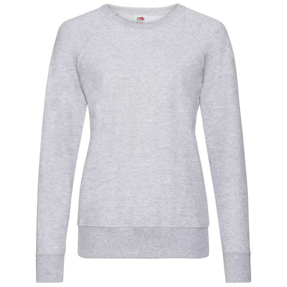 Sudadera de trabajo de mujer básica de felpa ligera gris jaspeado