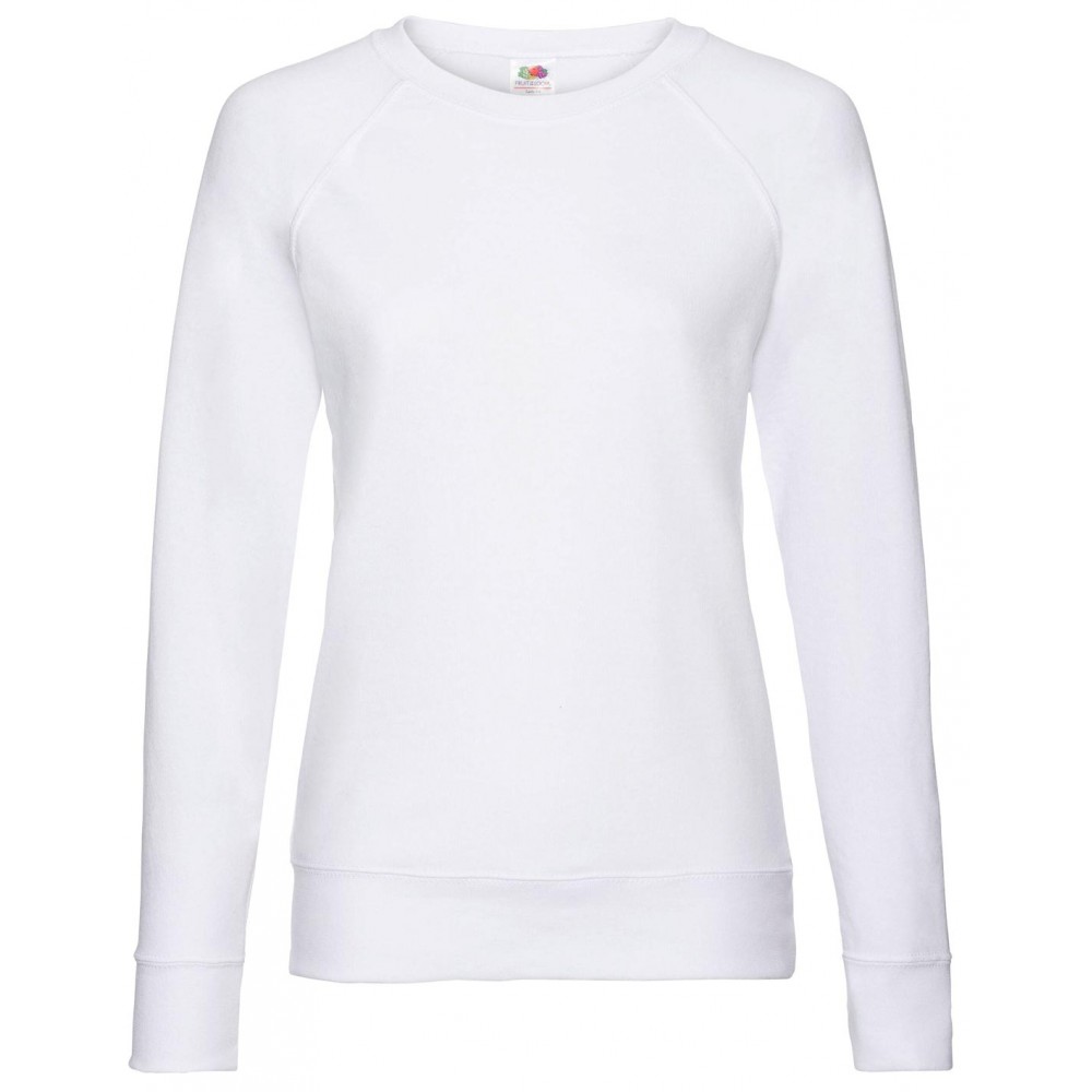 Sudadera de trabajo de mujer básica de felpa ligera Blanca