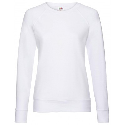 Sudadera de trabajo de mujer básica de felpa ligera Blanca