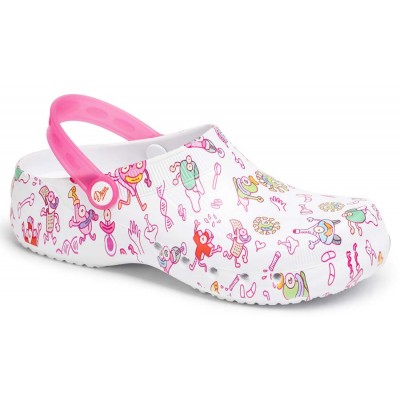 Zueco sanitario estampado y resitente Eva Enjoy Dian Rosa