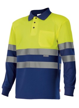 Polo de alta visibilidad bicolor Velilla  175 Amarillo-Azulina