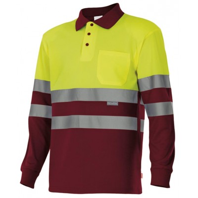 Polo de alta visibilidad bicolor Velilla  175 Amarillo-Granate