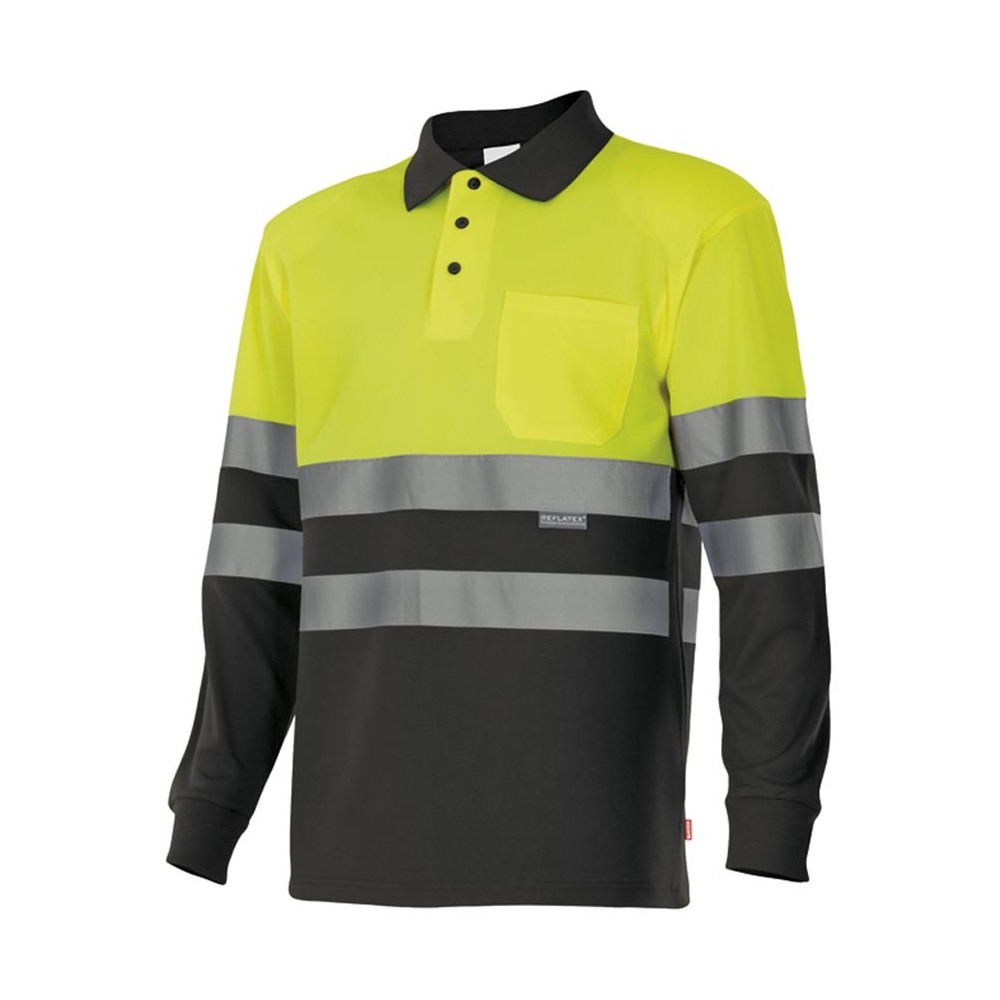 Polo de alta visibilidad bicolor Velilla  175 Amarillo-Negro