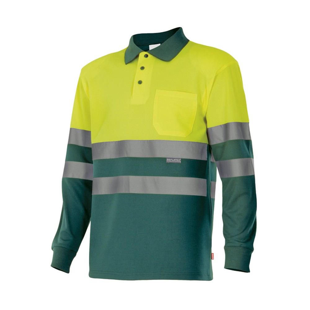 Polo de alta visibilidad bicolor Velilla  175 Amarillo-verde