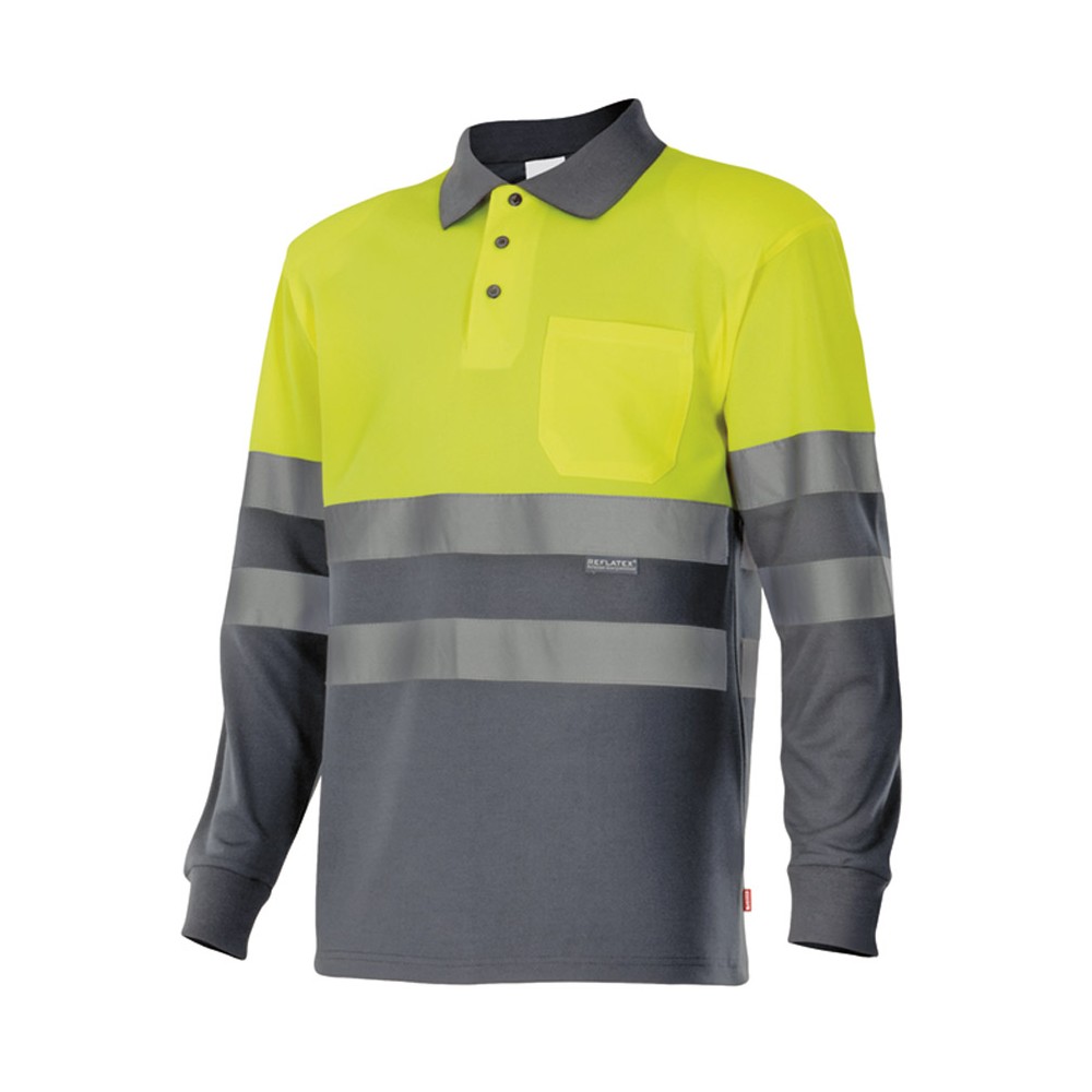 Polo de alta visibilidad bicolor Velilla  175 Amarillo-Gris