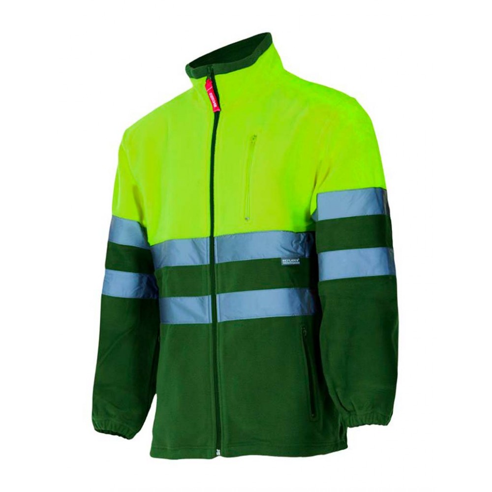 Chaqueta de trabajo polar alta visibilidad Velilla 183 verde caza-amarillo