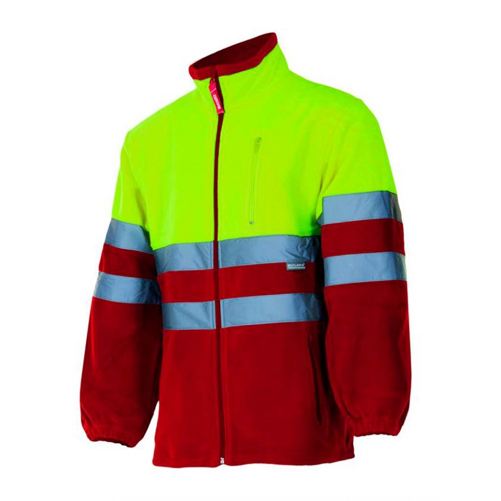 Chaqueta de trabajo polar alta visibilidad Velilla 183 rojo-amarillo