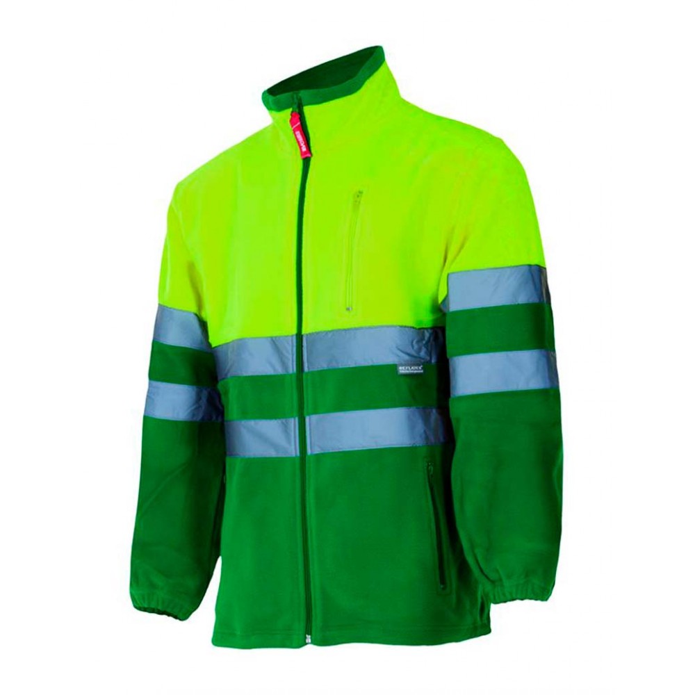 Chaqueta de trabajo polar alta visibilidad Velilla 183 verde-amarillo