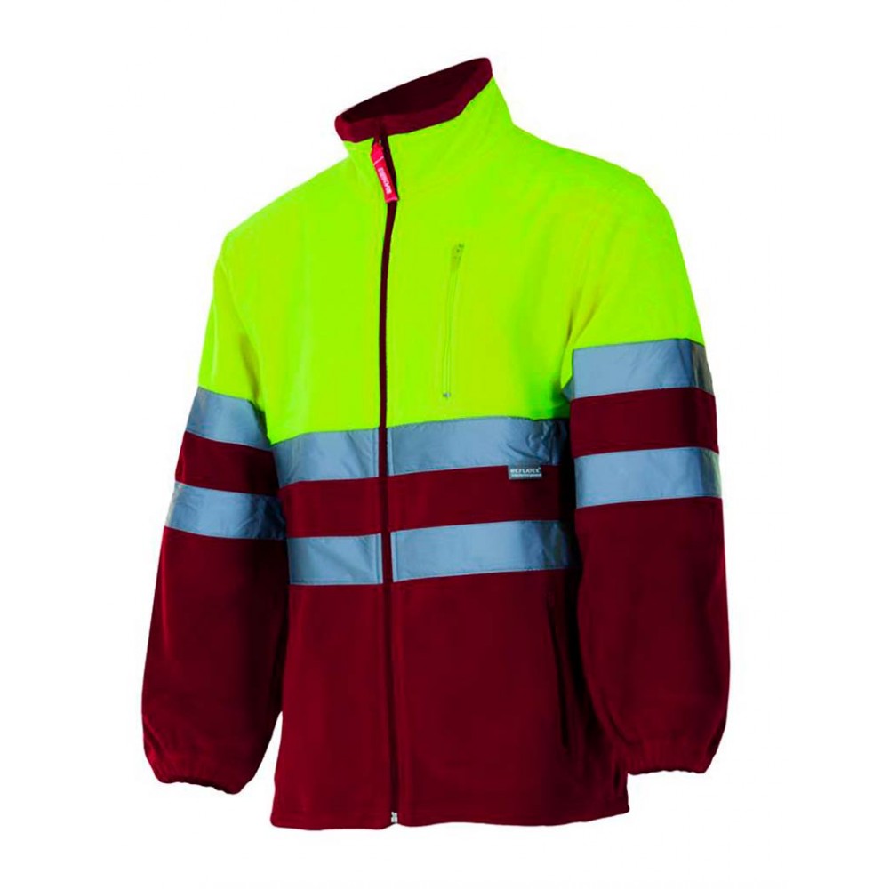 Chaqueta de trabajo polar alta visibilidad Velilla 183 granate-amarillo