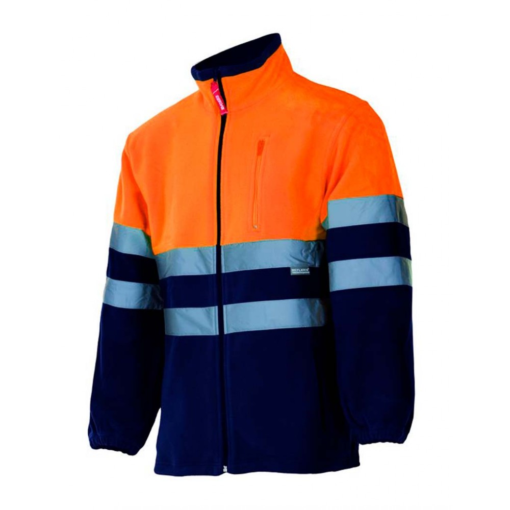 Chaqueta de trabajo polar alta visibilidad Velilla 183 marino-naranja