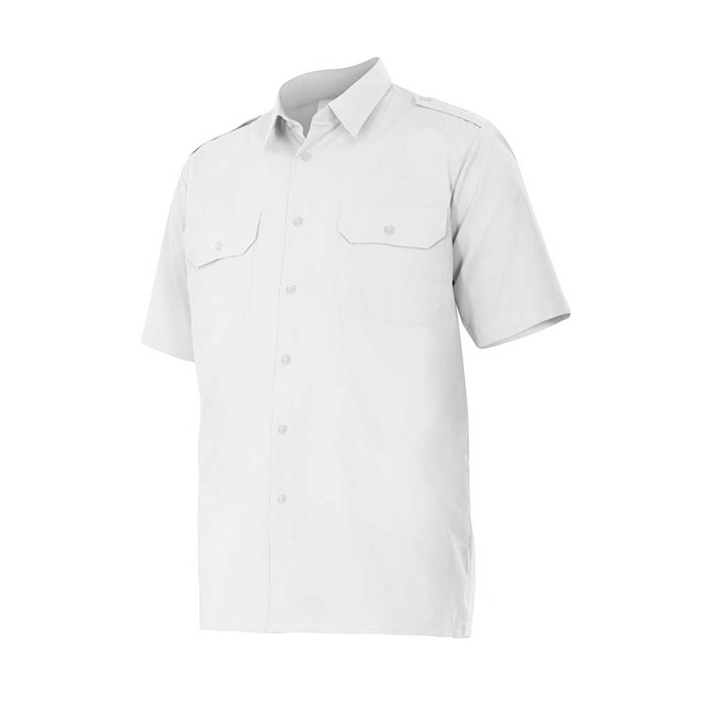 Camisa de trabajo con galoneras Velilla 532 Blanca