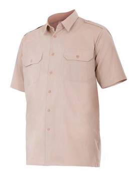 Camisa de trabajo con galoneras Velilla 532 Beige