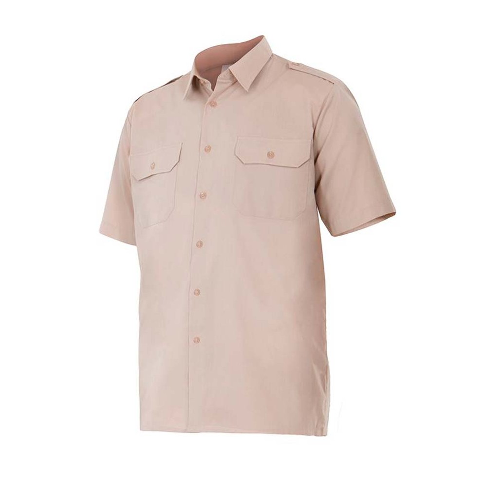 Camisa de trabajo con galoneras Velilla 532 Beige