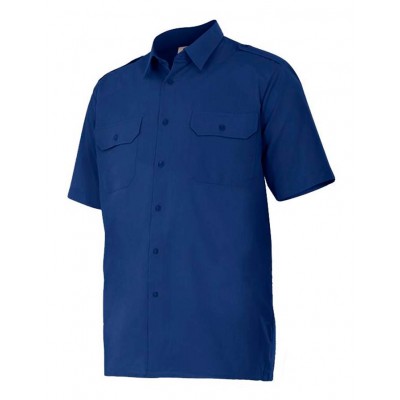 Camisa de trabajo con galoneras Velilla 532 Marino