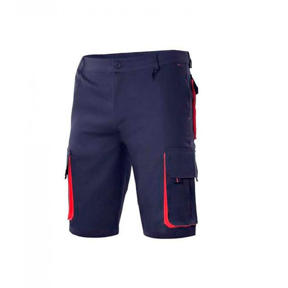 Bermuda de trabajo bicolor Velilla 103007 Navy-Rojo