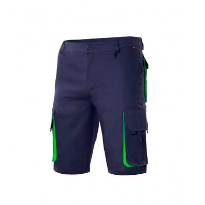 Bermuda de trabajo bicolor Velilla 103007 Navy-Verde Lima