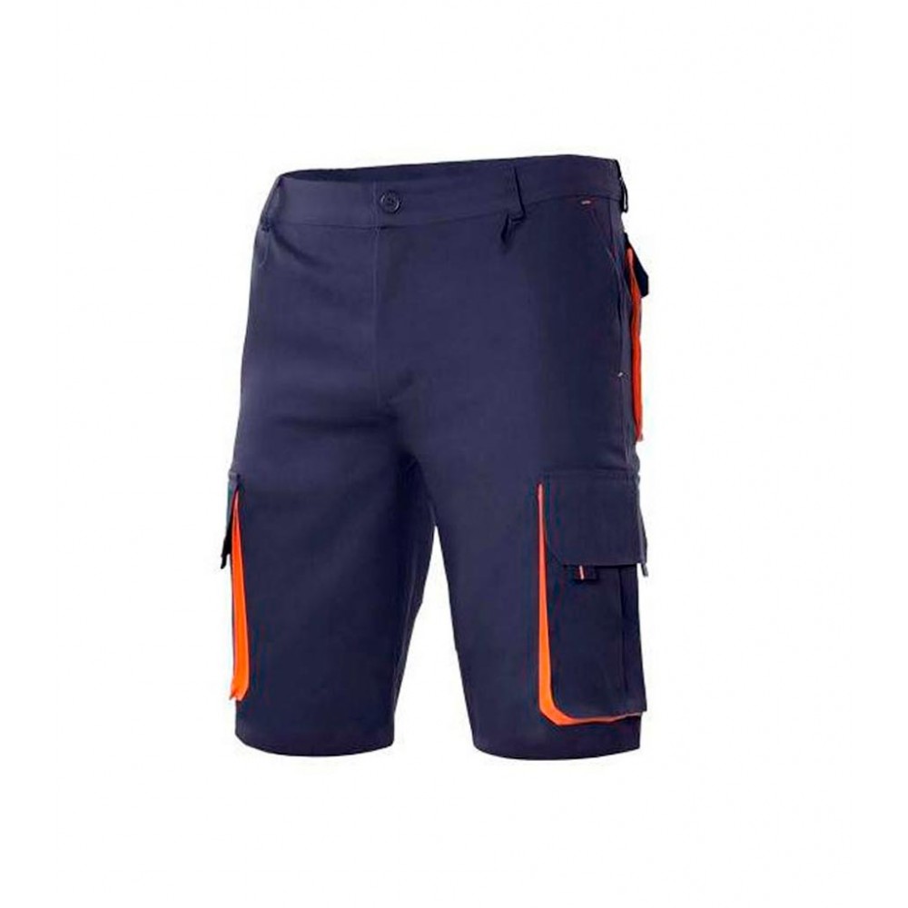 Bermuda de trabajo bicolor Velilla 103007 Navy-Naranja