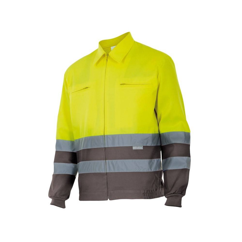 Cazadora alta visibilidad bicolor Velilla 153 Gris-Amarillo