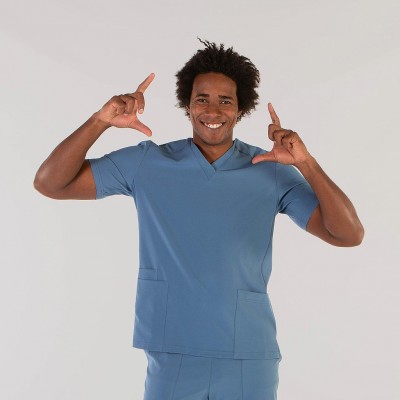 Blusa sanitaria hombre Garys 6175 Tadeo Azul grisaseo
