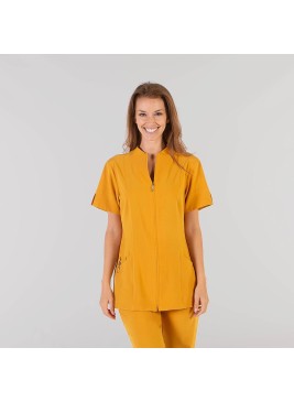 Blusa de estética de mujer manga corta con cremallera Albero