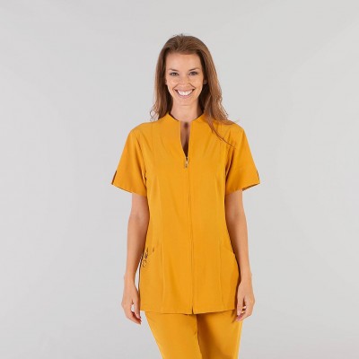 Blusa de estética de mujer manga corta con cremallera Albero