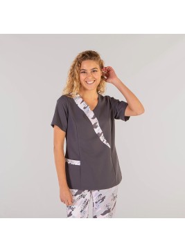 Blusa esteticista de mujer Garys 658400 Zaida Gris marengo