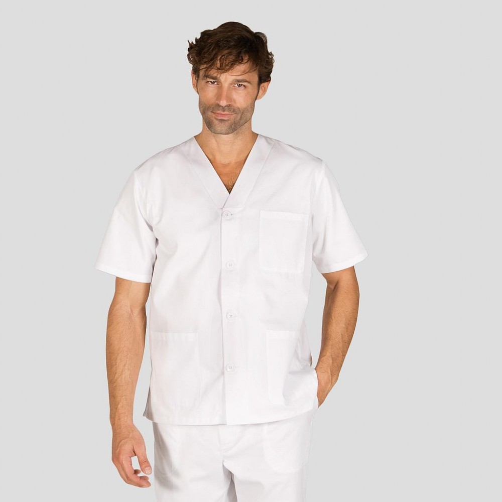 Blusa sanitaria con botones Garys 65000 Blanca