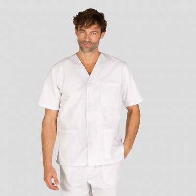 Blusa sanitaria con botones Garys 65000 Blanca