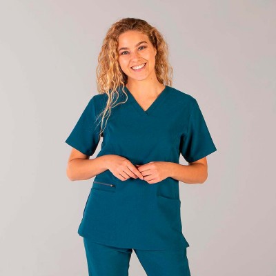 Blusa sanitaria transpirable mujer Garys Olaya 661400 Verde petroleo