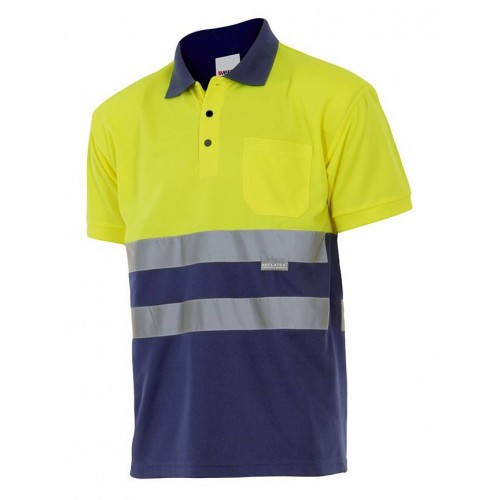 Polo alta visibilidad Velilla serie 173 Amarillo-Marino