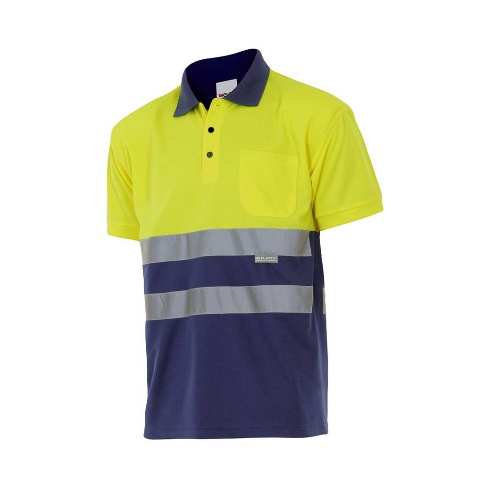Polo alta visibilidad Velilla serie 173 Amarillo-Marino