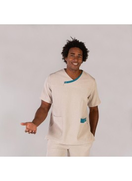 Blusa Sanitaria elástica de hombre Garys Germán 617600 Beige