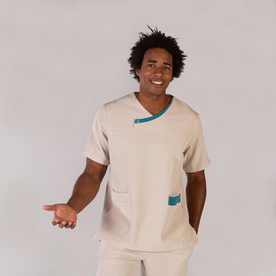 Blusa Sanitaria elástica de hombre Garys Germán 617600 Beige