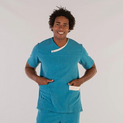 Blusa Sanitaria elástica de hombre Garys Germán 617600 Verde agua