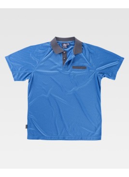 Polo combinado Workteam S6530 Celeste-Gris
